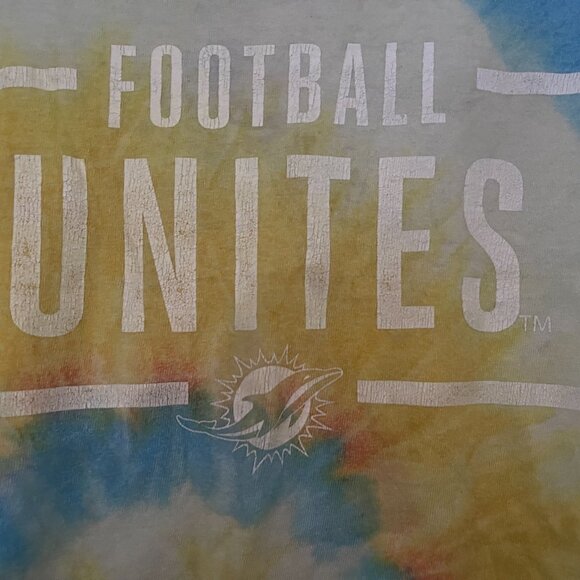 Vintage Rare Tie Dye Miami Dolphins "Football Unites" T-Shirt Men L - Picture 2 of 4